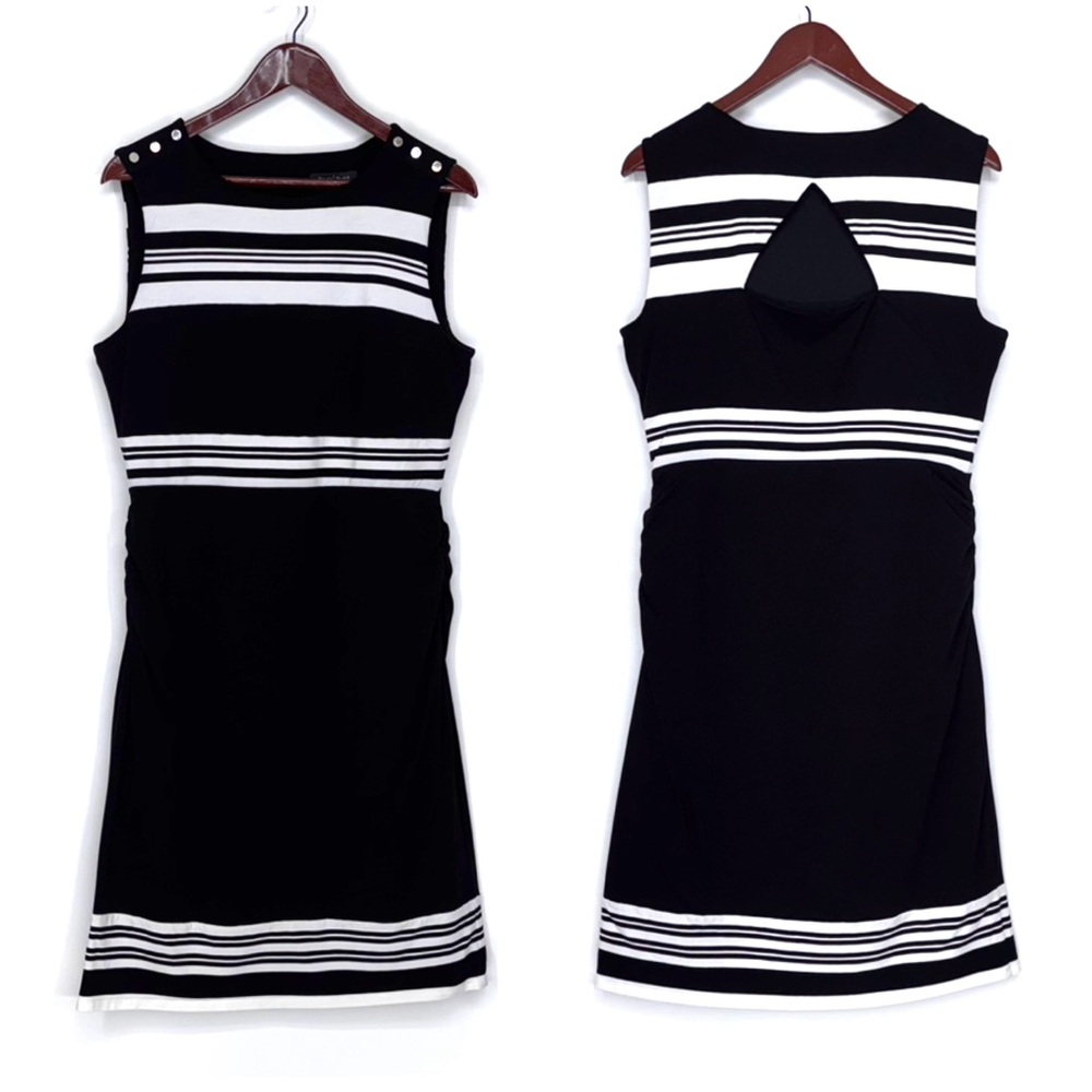 White House Black Market Sleeveless Dress With Cinched Sides & Cutout Back